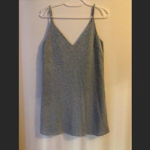 Silver Strappy Slip Dress
